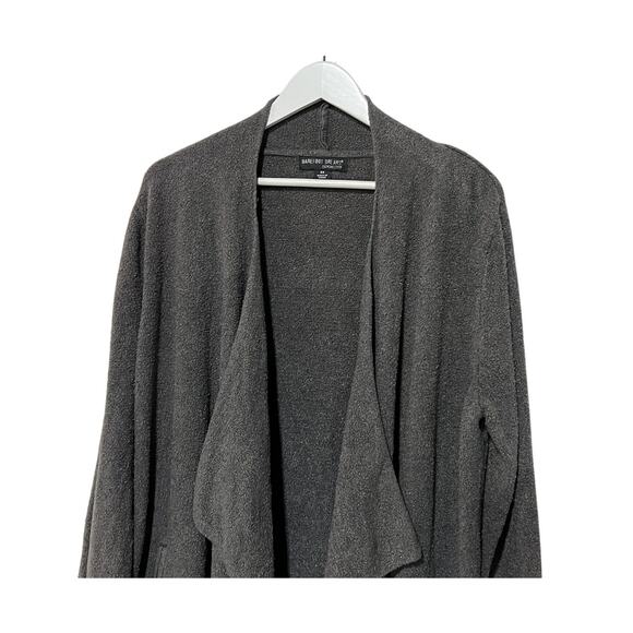 Barefoot Dreams CozyChic Womens 2XLarge Angular Open Cardigan Dark Gray - Picture 4 of 11